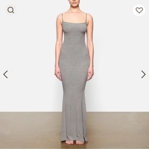 SKIMS Long Slip Dress Grey